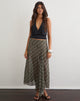 Image of Selenia Maxi Skirt in Chiffon Vintage Check Olive