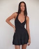 Image of Semary Plunge Wrap Mini Dress in Black