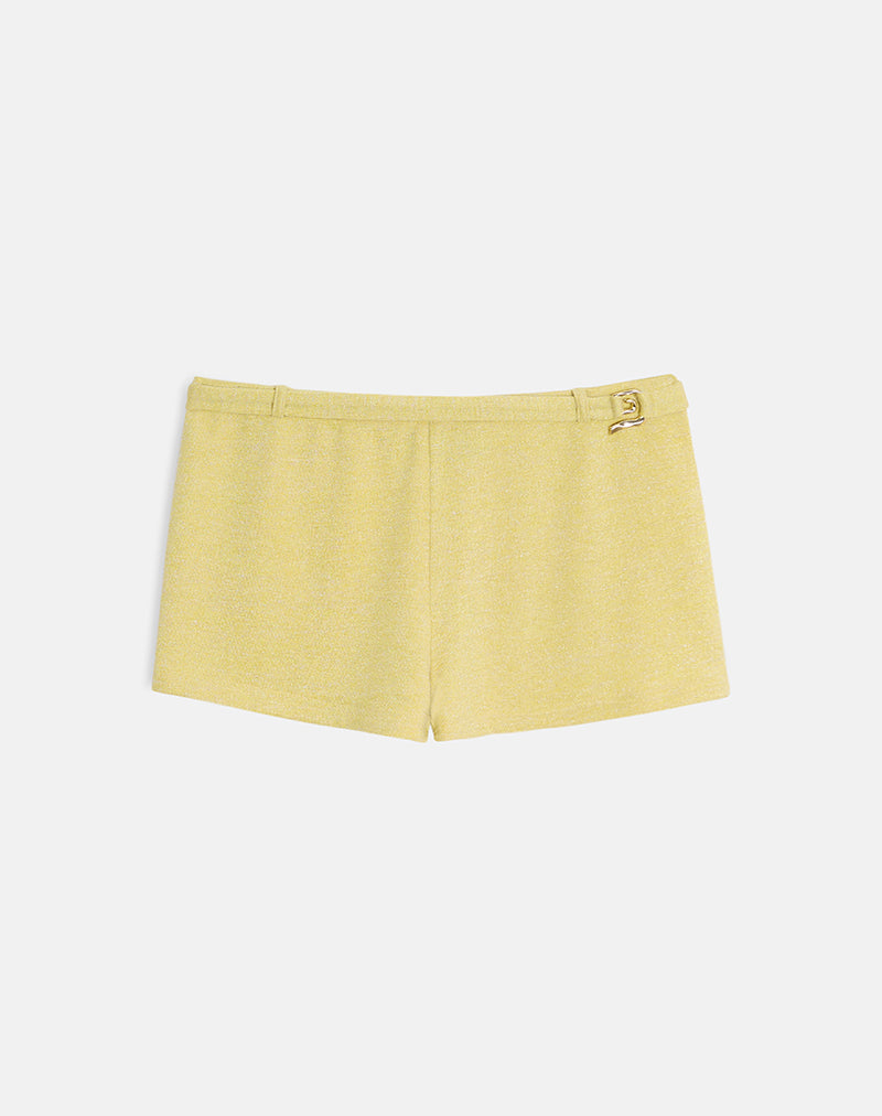 Image of Sera Micro Short in Shimmer Knit Yellow