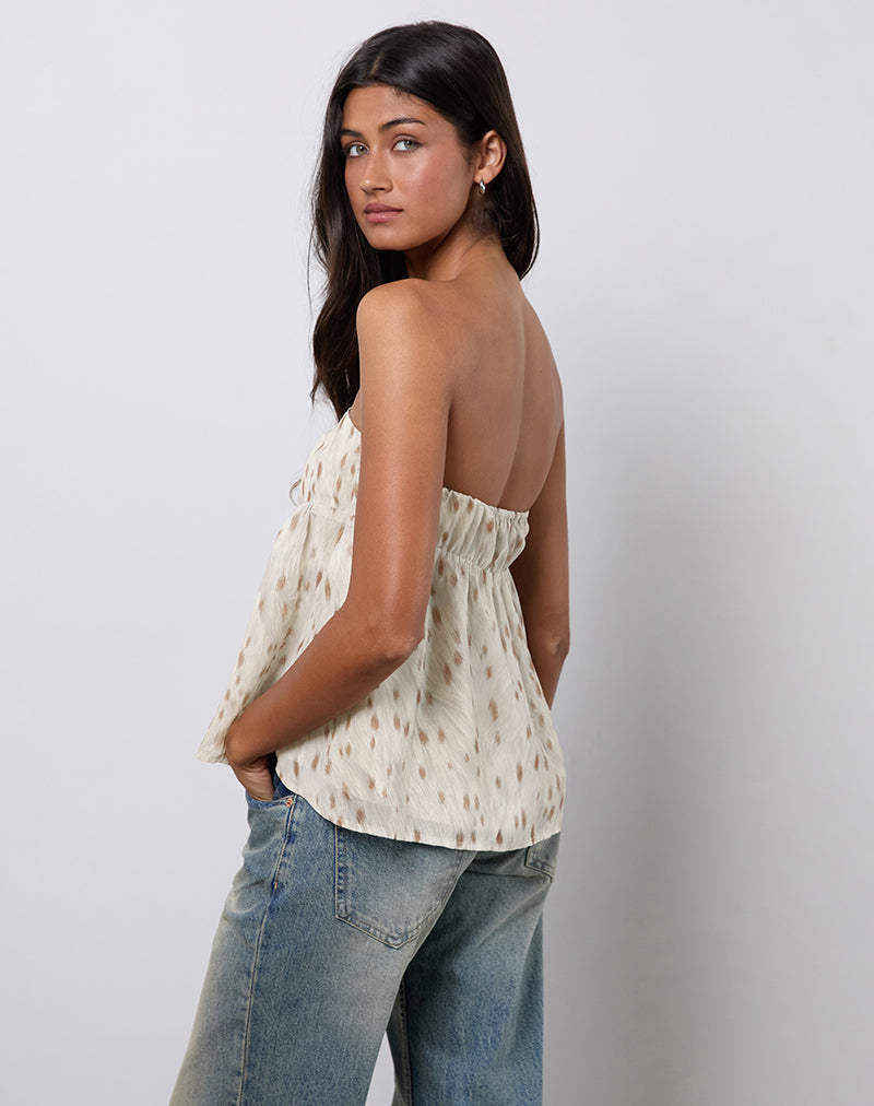 Image of Setsuko Bandeau Longline Top in Bambi Ivory