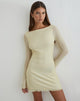 Image of Sevila Mini Dress in Yellow with Compact Grey Polka