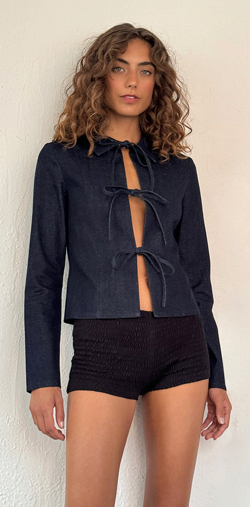 Image of Sewulan Tie Jacket in Dark Indigo