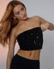 image of Shae Bandeau Top in Mini Sequin Black