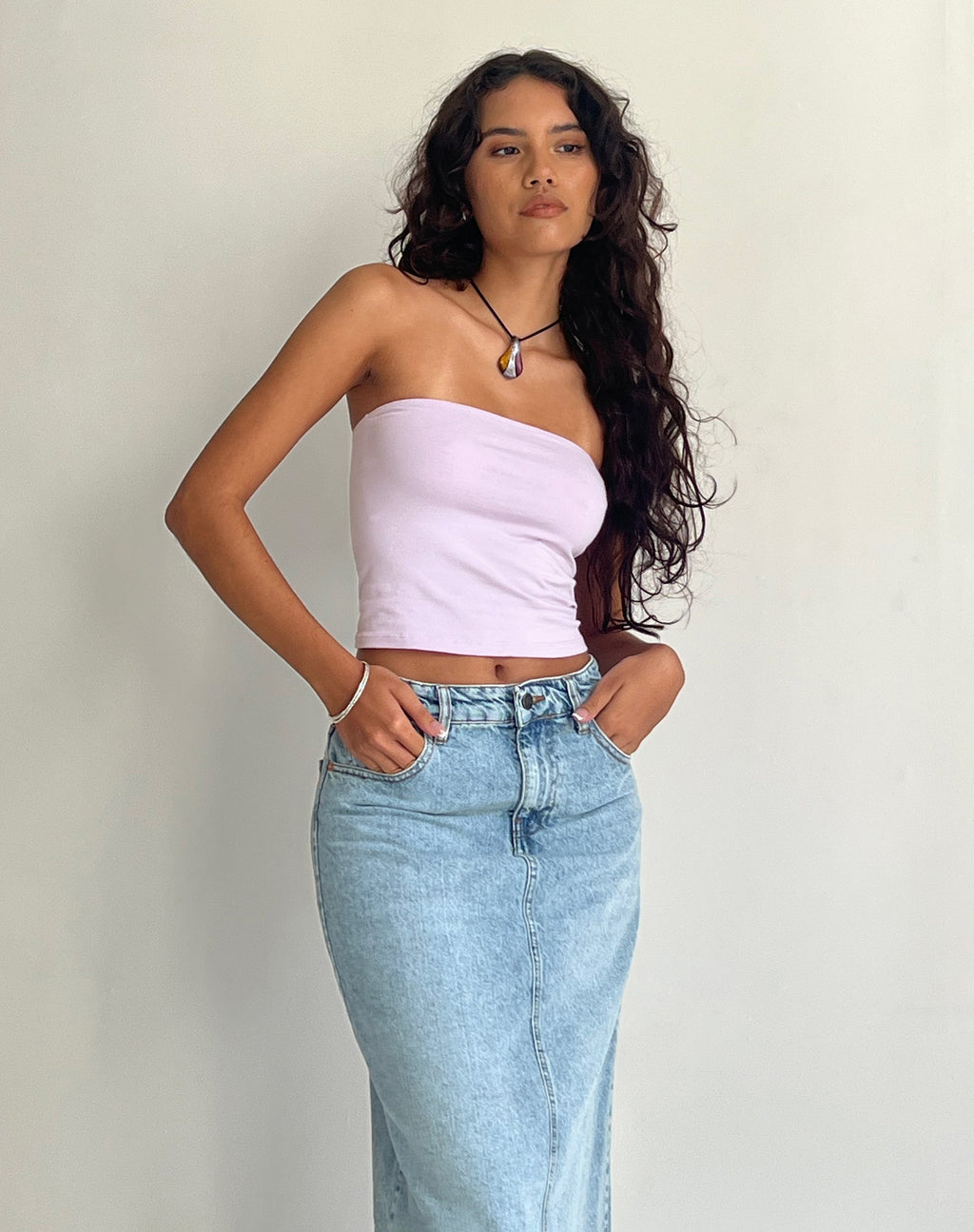 Shae Bandeau Top in Soft Lilac