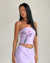 image of Shae Bandeau Top in Lilac Flower Placement