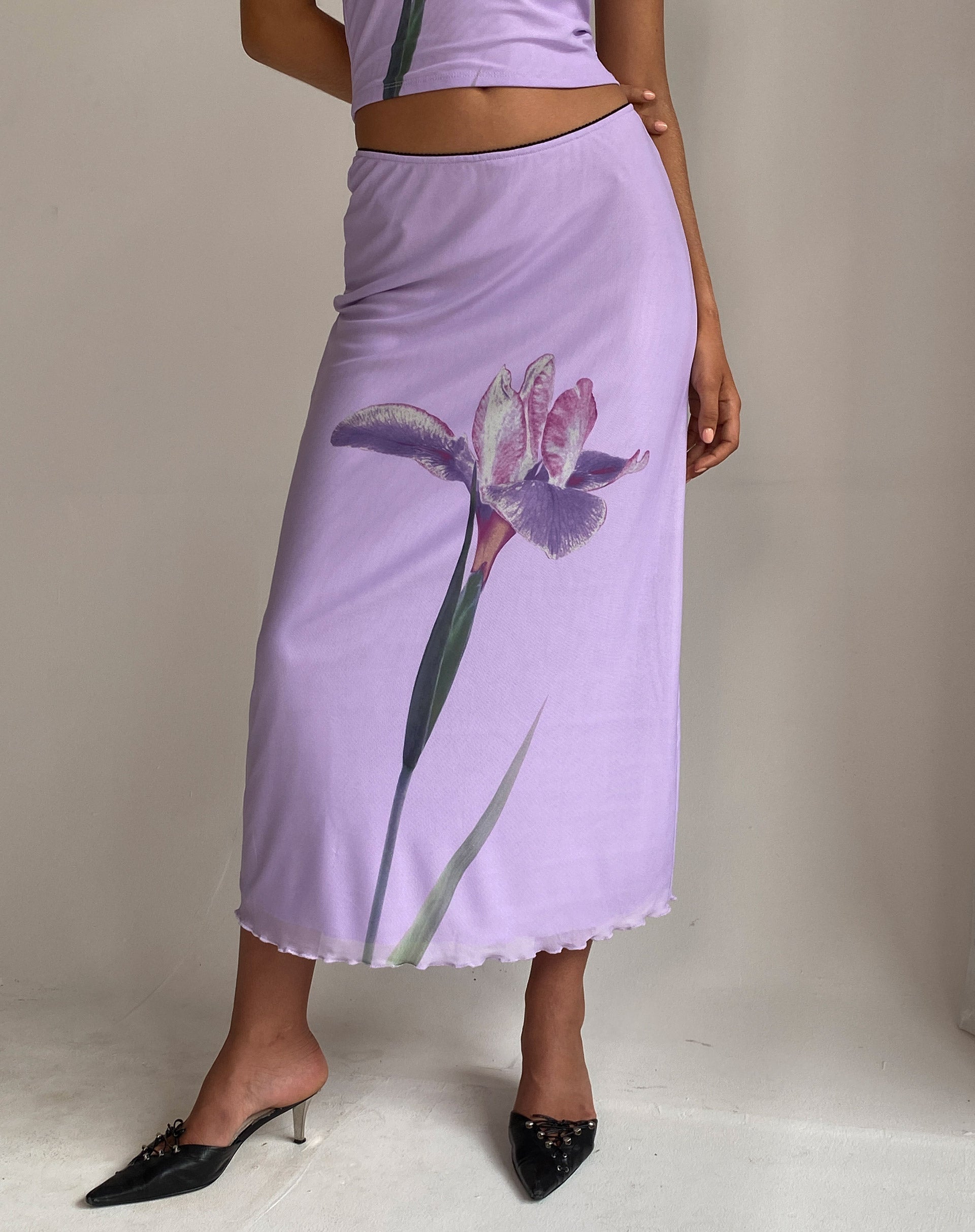 Lilac midi outlet skirt