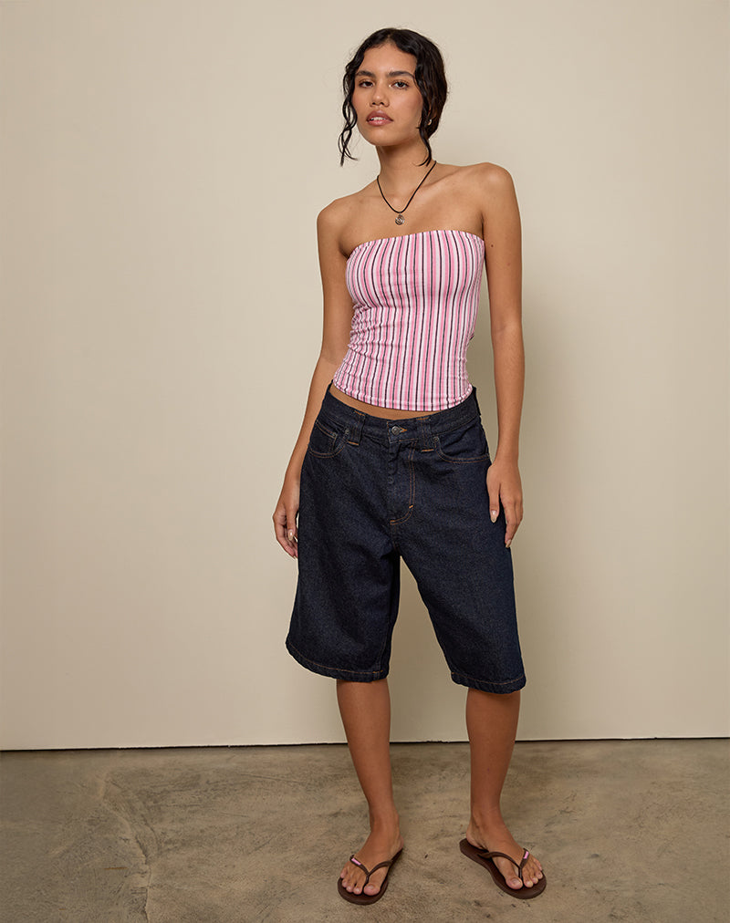 Shaelo Bandeau-Top in Nadelstreifen Rosa