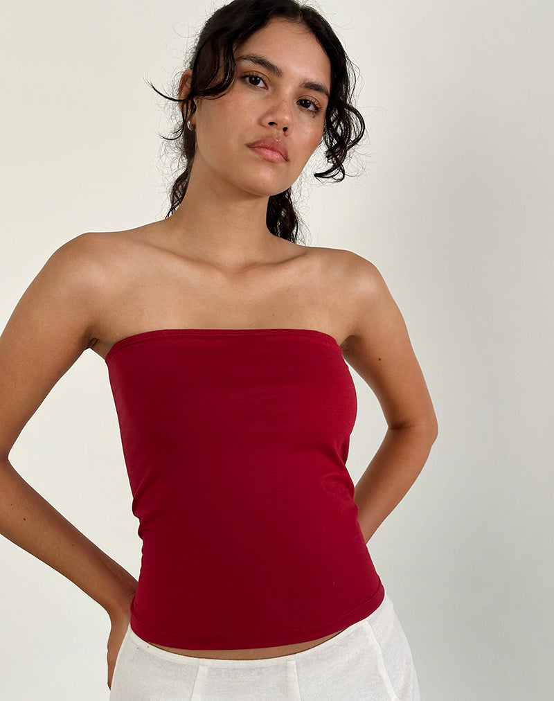 Image of Shaelo Bandeau Top in Adrenaline Red