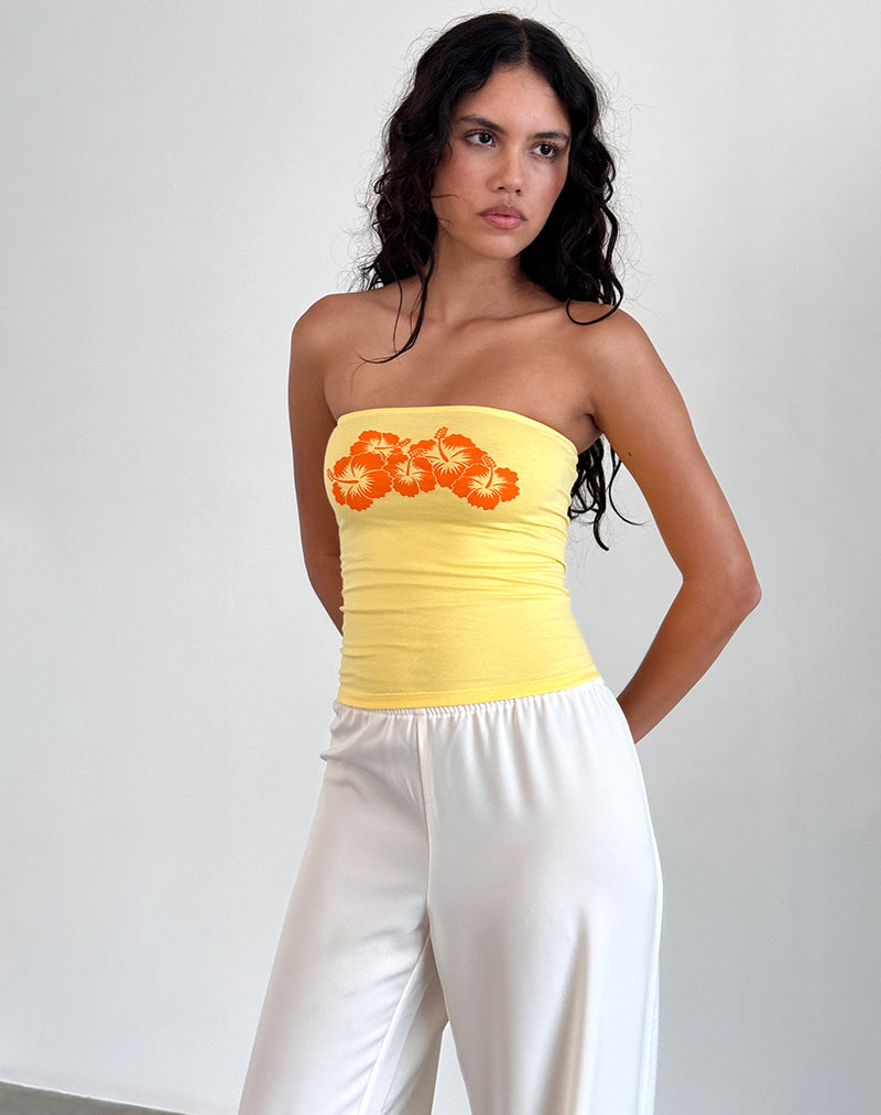 Image of Shaelo Bandeau Top in Lemonade Orange Hisbiscus