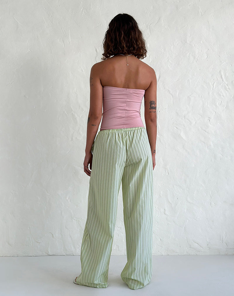 Image of Samir Trouser in Light Green Stripe