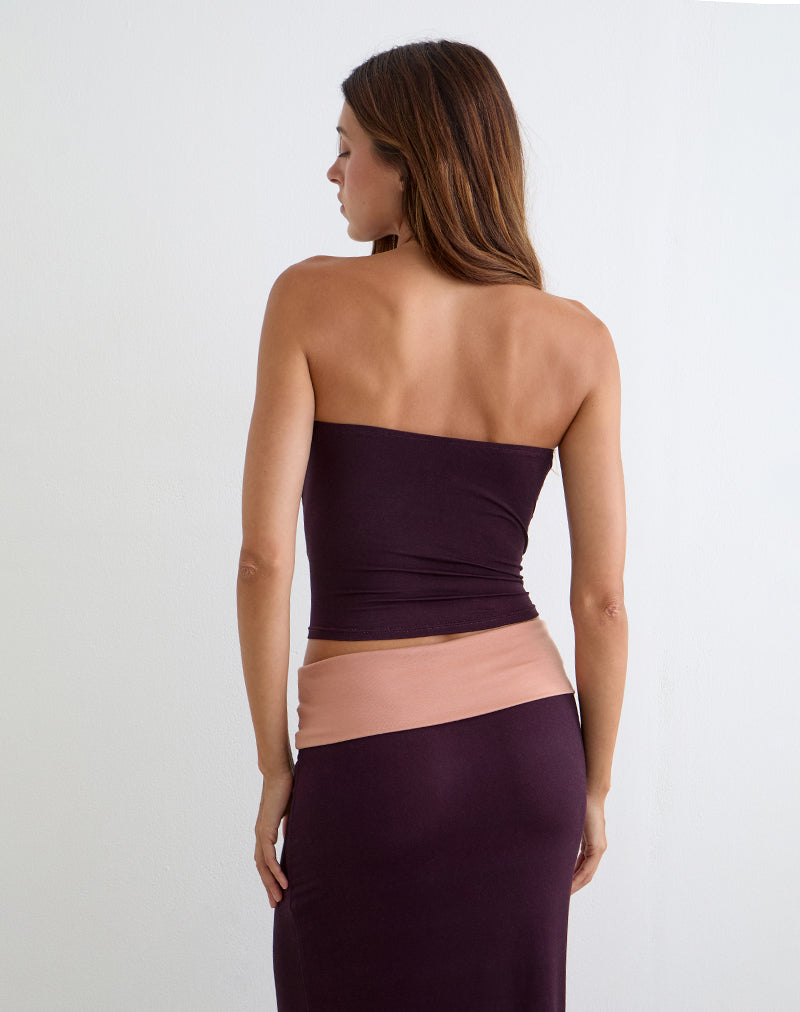 Mini Shali Burgundy Bandeau Top with Flower Silhouette | Shali – motelrocks-com-eur