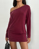 Image of Shelisa Slouchy Mini Dress in Deep Red