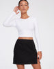 image of Sheny Mini Skirt in Rami Black With White Stitch