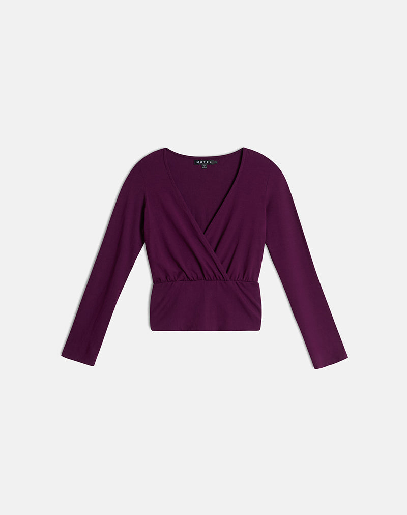 Image of Sheon Long Sleeve Top in Rayon Jersey Fig