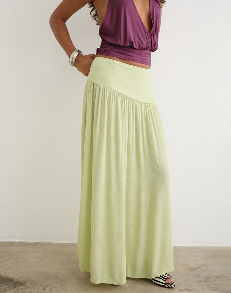 Fang Maxi Skirt in Crinkle Pistachio