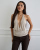 Image of Sherlyn Halter Top in Cupro Oatmilk