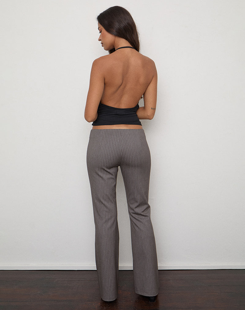 Image of Yaswa Trouser in Tailoring Pinstripe Grey and Brown
