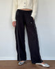 Image of Shobi Wide Leg Jogger in Black with Grey Piping