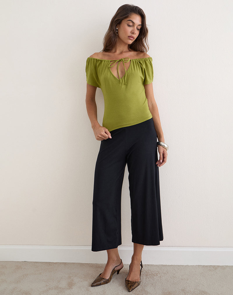 Image of Sibila Off Shoulder Top in Moss Green