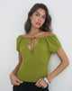 Image of Sibila Off Shoulder Top in Moss Green