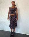 Image of Sima Midi Skirt in Flowing Rose Black