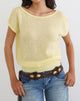 Image of Sinda Scoopback Top in Knit Lemon