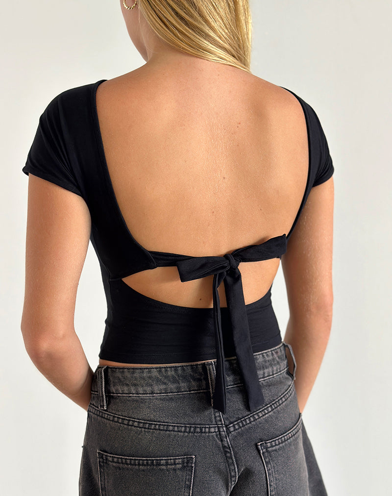 Sipang Tie Back Top in Black