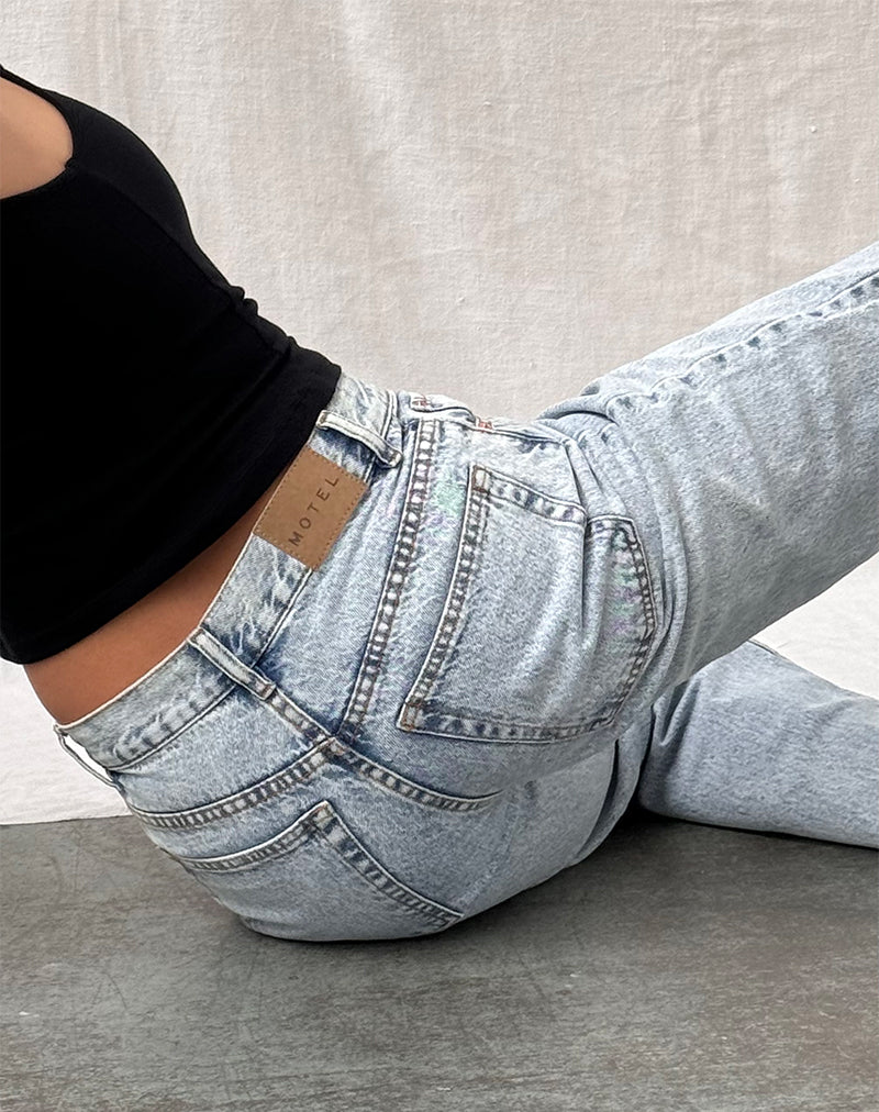 Image of Mid Rise Slim Parallel Jeans in 80's Light Wash