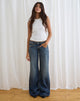 Image of Low Rise Slouchy Flare Jeans in Steel Blue