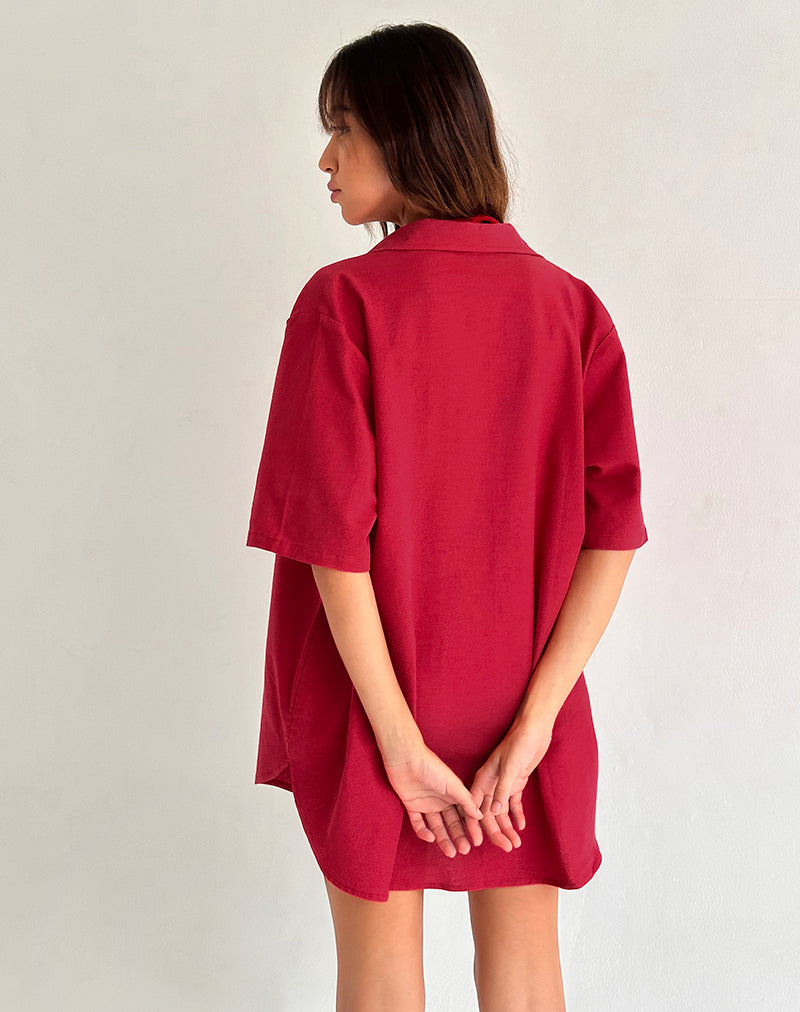 Smith Oversized Shirt in Adrenaline Red