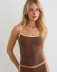 Image of Solani Top in Cocoa Brown with Buttermilk Binding