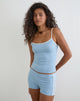 Image of Solani Top in Nantucket Blue with Off White Binding