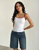 Image of Solani Top in White with Adrenaline Red Binding