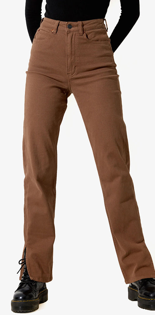 Image of Straight Leg Jeans in Rich Brown