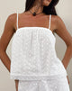 Image de Strapa Cami Top in Broderie Ivory
