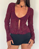 Image of Sukita Cardigan in Sequin Knit Burgundy