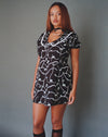 Image of Sulani Mini Dress in Black with Pearl and Bow Print