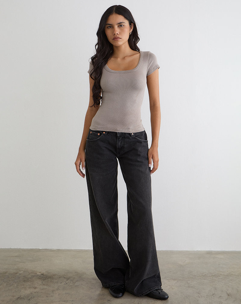 Sumala T-Shirt aus dickem Rippstoff Moon Rock