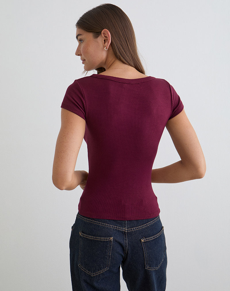 Image of Sumala Tee in Thick Rib Wine