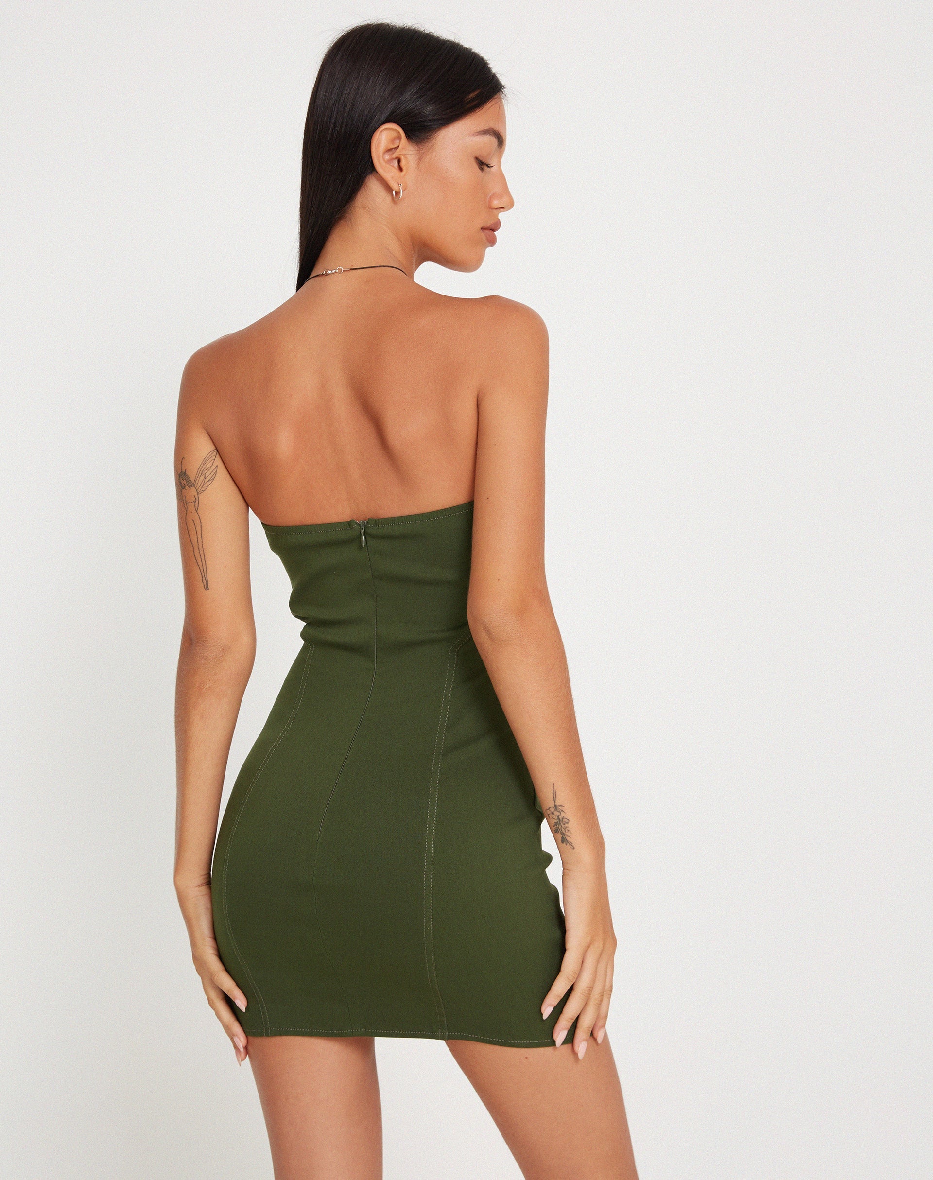 image of Sumner Bodycon Mini Dress in Tailoring Chive