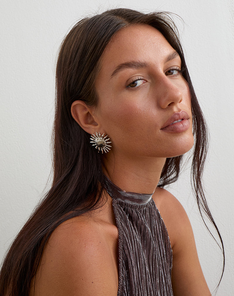 Silver Plated Sun Earrings