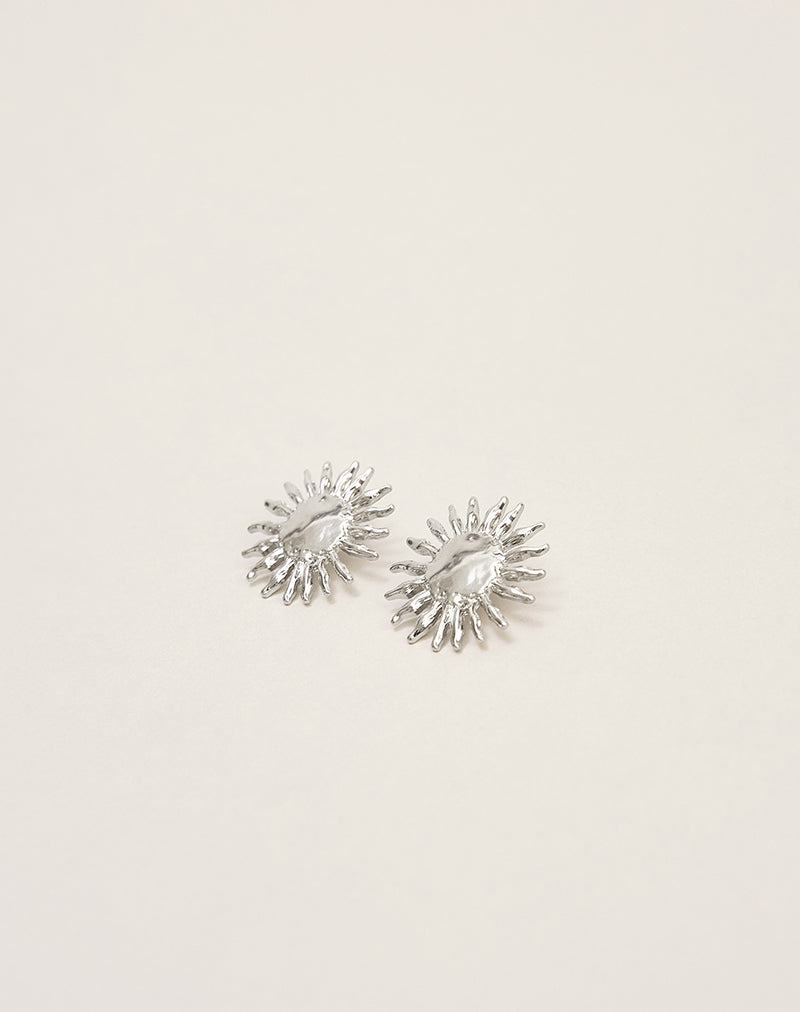 Silver Plated Sun Earrings