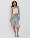 Image of Sloane Midi Skirt in Pastel Floral Lace