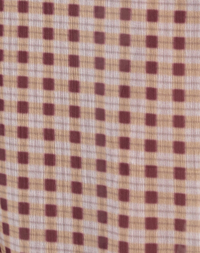 【BAON】Chekoi Banding Peach Fuzz Check Long Skirt Gingham Check Long Skirt 2025 | solajoiers.com