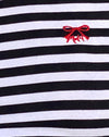 Black and White Stripe with M Embro