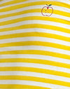 Yellow with White Stripe Apple Print