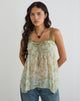 Image of Sylva Asymmetric Hem Cami Top in Pale Flower Green