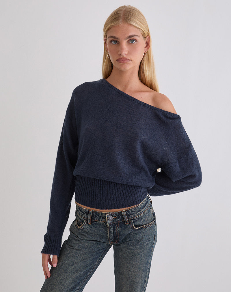 Suena Asymmetric Jumper in Navy