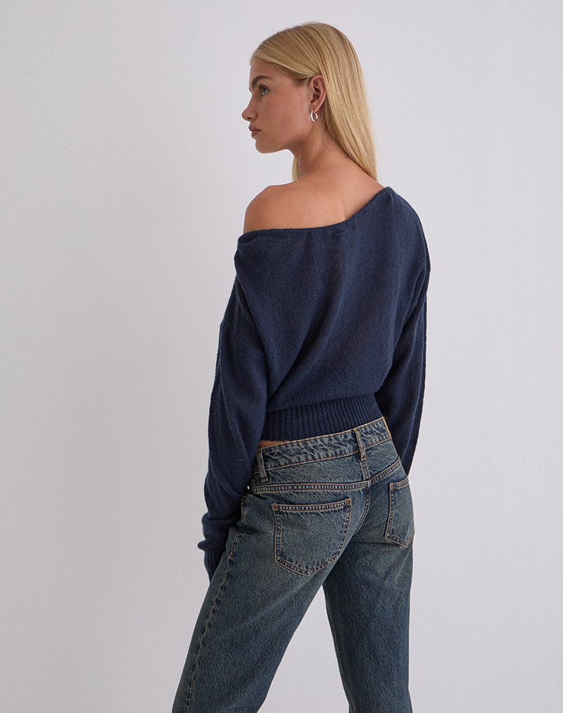 Image of Suena Asymmetric Jumper in Navy