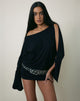 Image of Sybe Cut Batwing Sleeve Mini Dress in Black